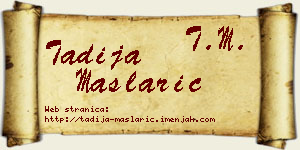 Tadija Maslarić vizit kartica